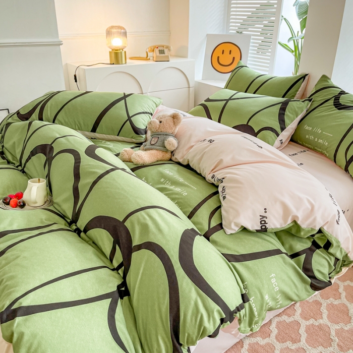 91家纺网 家纺一手货源 找家纺 维娜斯 2023新款亲肤棉水洗棉印花单被套 音律