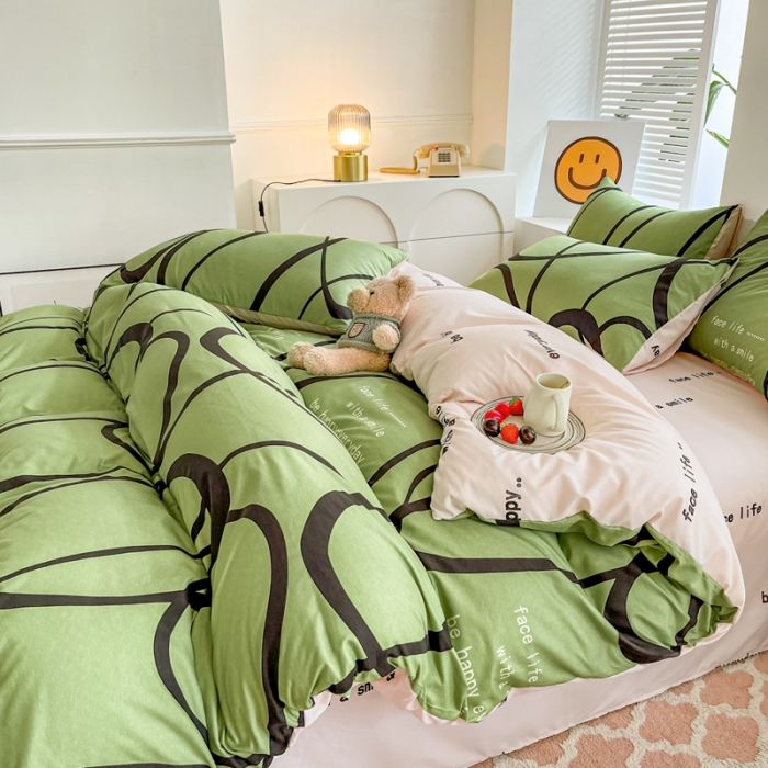 91家纺网 家纺一手货源 找家纺 维娜斯 2023新款亲肤棉水洗棉印花单被套 音律