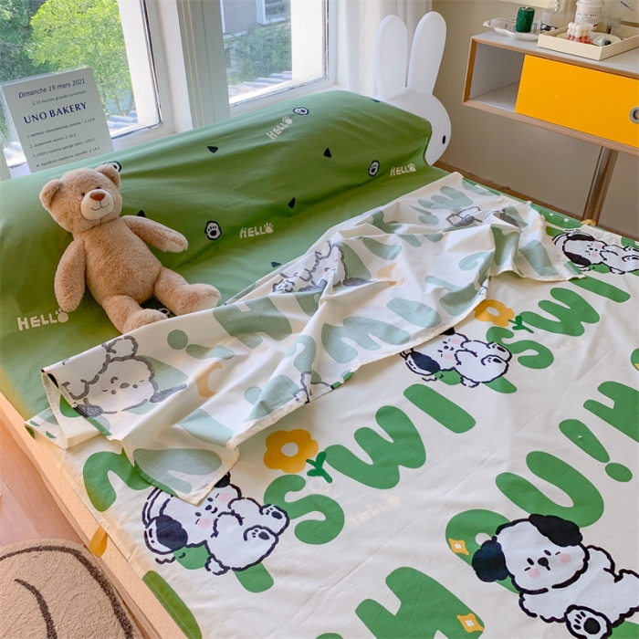 91家纺网 家纺一手货源 找家纺 澳萝拉2023新款全棉印花旅行睡袋 呆萌狗