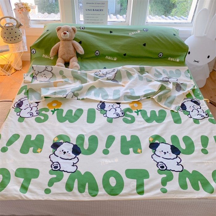 91家纺网 家纺一手货源 找家纺 澳萝拉2023新款全棉印花旅行睡袋 呆萌狗