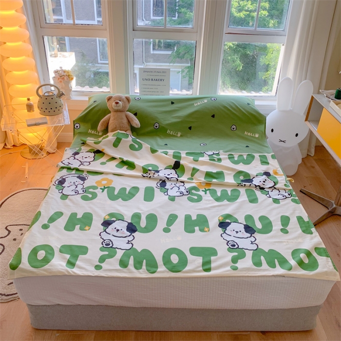 91家纺网 家纺一手货源 找家纺 澳萝拉2023新款全棉印花旅行睡袋 呆萌狗