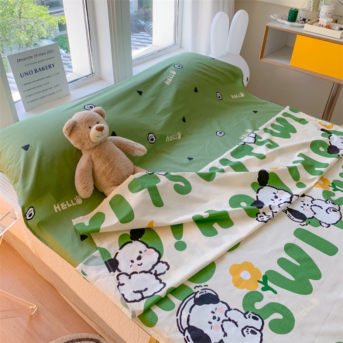 91家纺网 家纺一手货源 找家纺 澳萝拉2023新款全棉印花旅行睡袋 呆萌狗