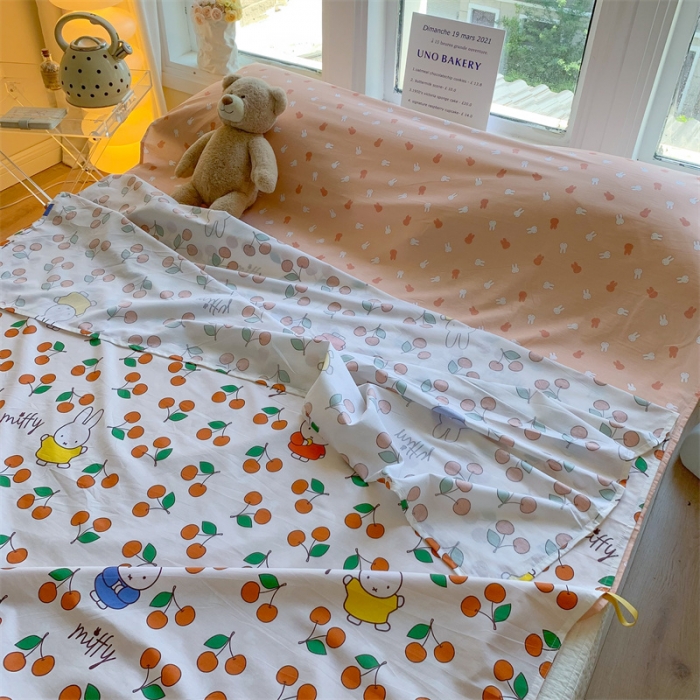 91家纺网 家纺一手货源 找家纺 澳萝拉2023新款全棉印花旅行睡袋 米菲桃气梅梅