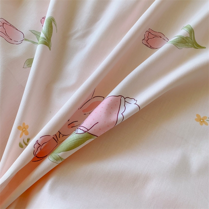 91家纺网 家纺一手货源 找家纺 澳萝拉2023新款全棉印花旅行睡袋 兔兔和郁金香