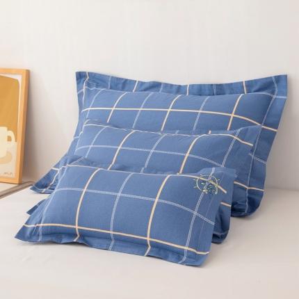 91家纺网 家纺一手货源 找家纺 凌云2025新款13372全棉枕套儿童学生成人枕头套 似水流年灰