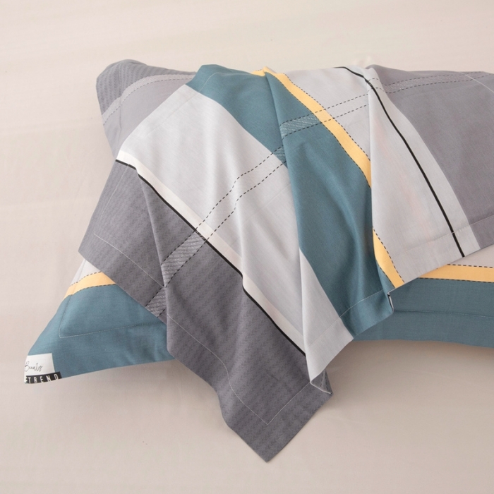 91家纺网 家纺一手货源 找家纺 凌云2025新款13372全棉枕套儿童学生成人枕头套 波尔兰卡绿