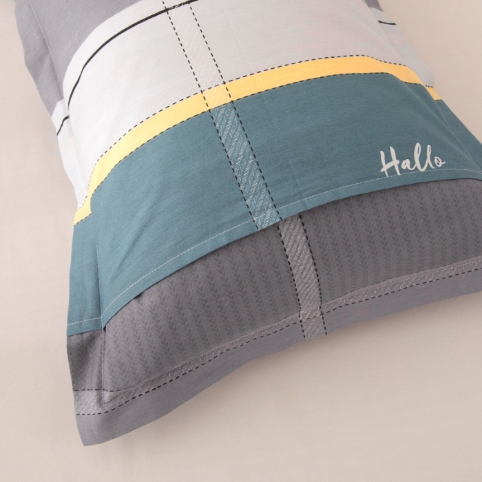 91家纺网 家纺一手货源 找家纺 凌云2025新款13372全棉枕套儿童学生成人枕头套 波尔兰卡绿