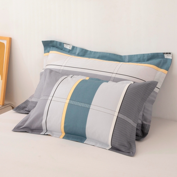 91家纺网 家纺一手货源 找家纺 凌云2025新款13372全棉枕套儿童学生成人枕头套 波尔兰卡绿