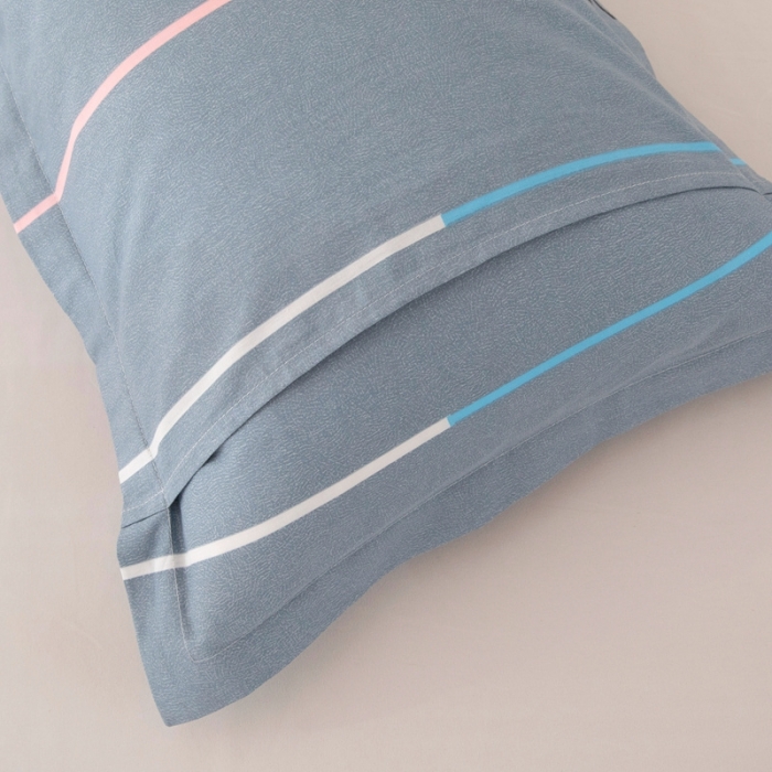 91家纺网 家纺一手货源 找家纺 凌云2025新款13372全棉枕套儿童学生成人枕头套 雏菊暗恋灰