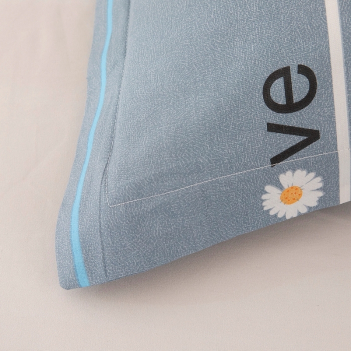 91家纺网 家纺一手货源 找家纺 凌云2025新款13372全棉枕套儿童学生成人枕头套 雏菊暗恋灰