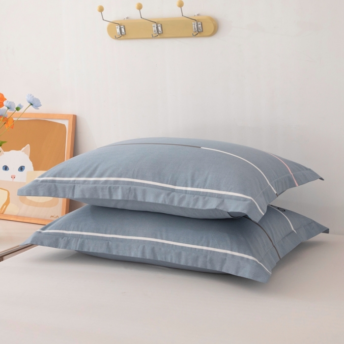 91家纺网 家纺一手货源 找家纺 凌云2025新款13372全棉枕套儿童学生成人枕头套 雏菊暗恋灰