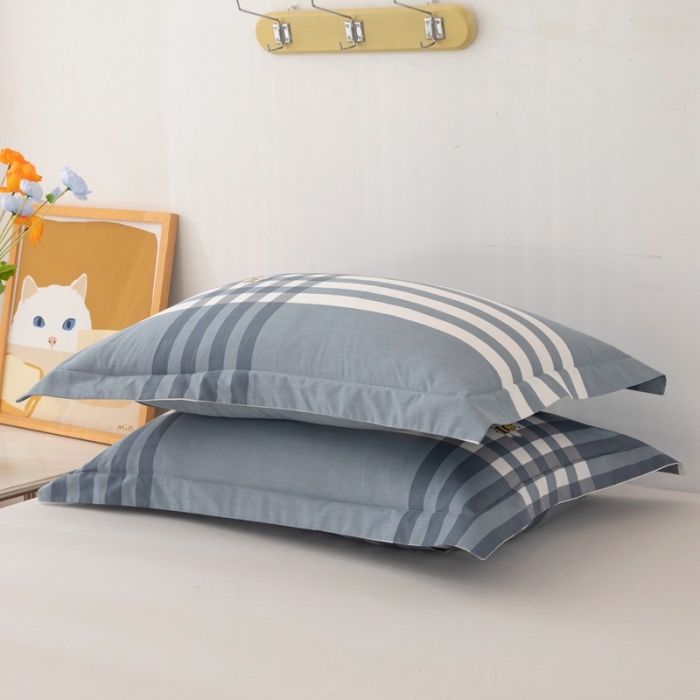 91家纺网 家纺一手货源 找家纺 凌云2025新款13372全棉枕套儿童学生成人枕头套 品质生活灰