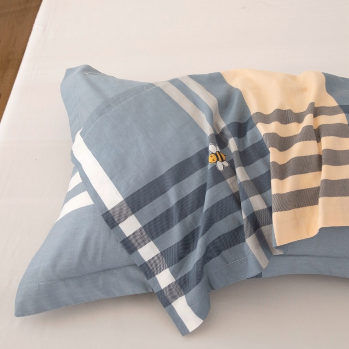 91家纺网 家纺一手货源 找家纺 凌云2025新款13372全棉枕套儿童学生成人枕头套 品质生活灰