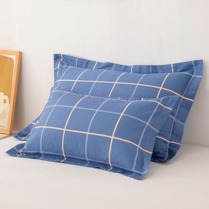 91家纺网 家纺一手货源 找家纺 凌云2025新款13372全棉枕套儿童学生成人枕头套 似水流年灰