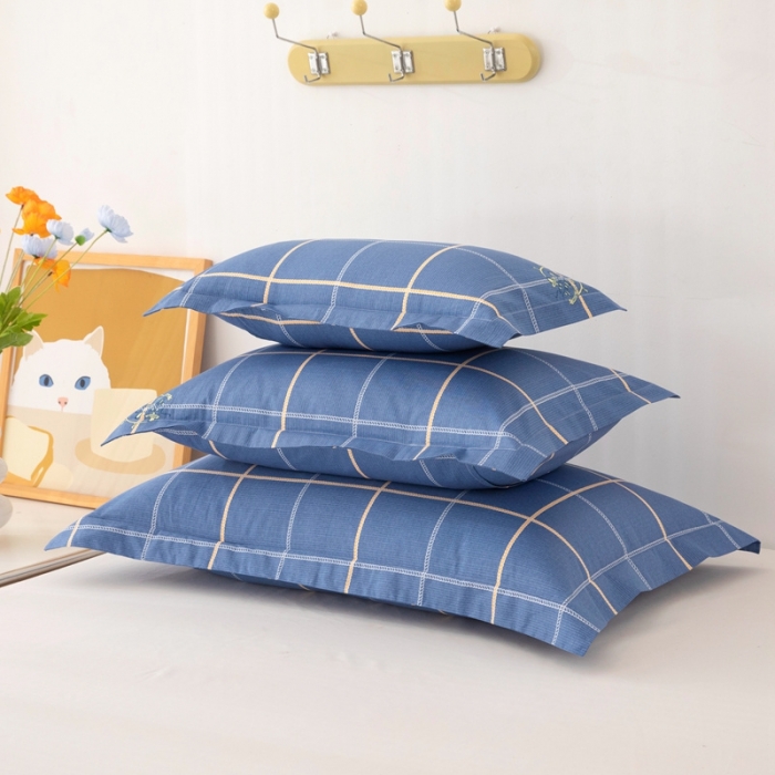 91家纺网 家纺一手货源 找家纺 凌云2025新款13372全棉枕套儿童学生成人枕头套 似水流年灰