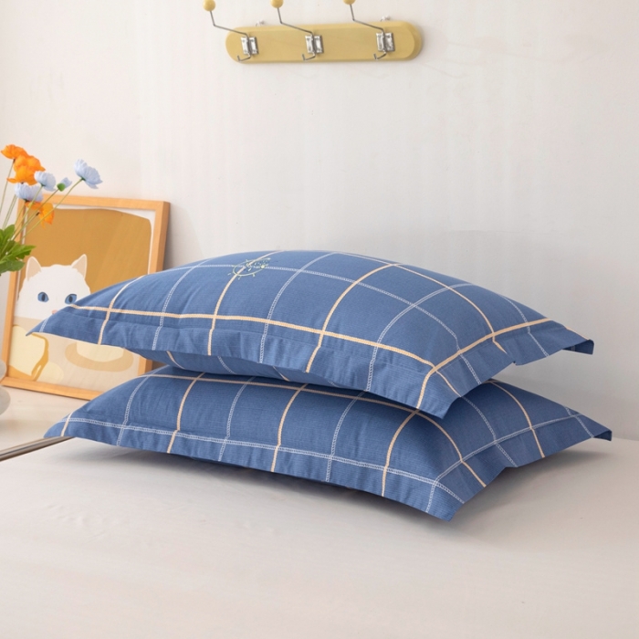 91家纺网 家纺一手货源 找家纺 凌云2025新款13372全棉枕套儿童学生成人枕头套 似水流年灰