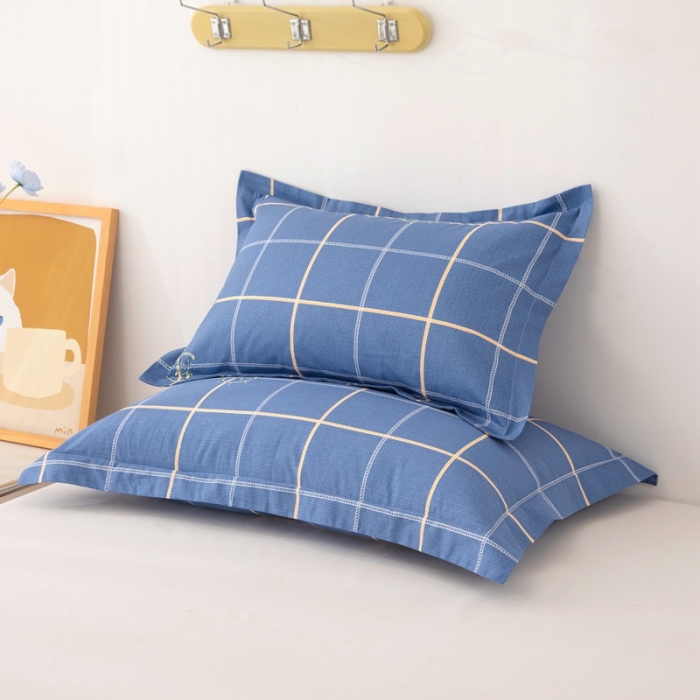 91家纺网 家纺一手货源 找家纺 凌云2025新款13372全棉枕套儿童学生成人枕头套 似水流年灰