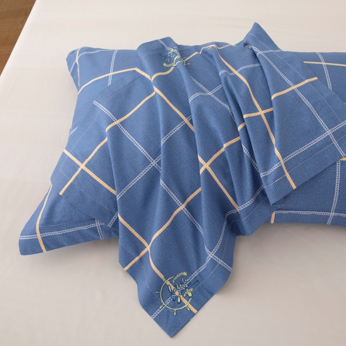 91家纺网 家纺一手货源 找家纺 凌云2025新款13372全棉枕套儿童学生成人枕头套 似水流年灰