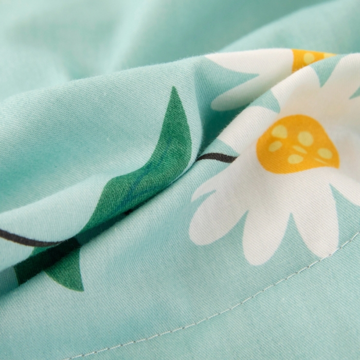 91家纺网 家纺一手货源 找家纺 凌云2025新款13372全棉枕套儿童学生成人枕头套 小雏菊蓝