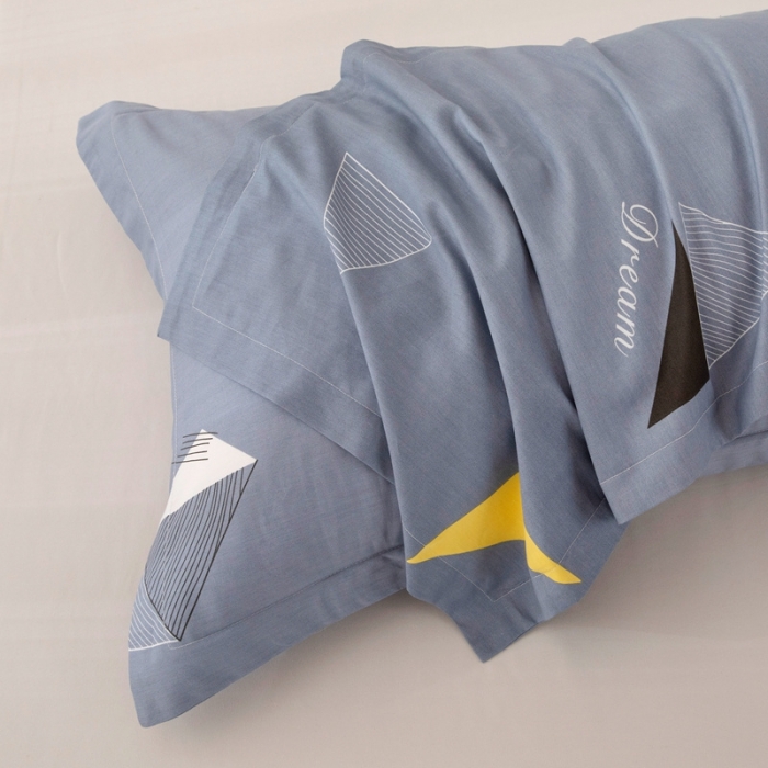 91家纺网 家纺一手货源 找家纺 凌云2025新款13372全棉枕套儿童学生成人枕头套 英伦时尚灰