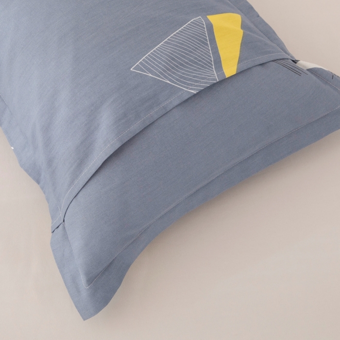 91家纺网 家纺一手货源 找家纺 凌云2025新款13372全棉枕套儿童学生成人枕头套 英伦时尚灰