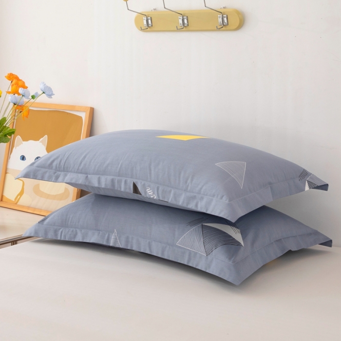 91家纺网 家纺一手货源 找家纺 凌云2025新款13372全棉枕套儿童学生成人枕头套 英伦时尚灰