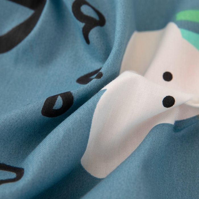 91家纺网 家纺一手货源 找家纺 凌云2025新款13372全棉枕套儿童学生成人枕头套 雨后彩虹蓝