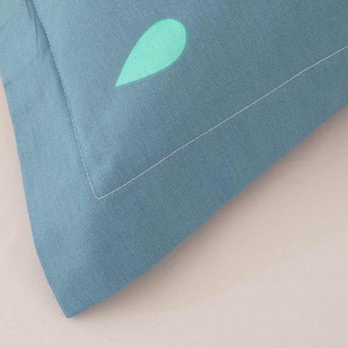 91家纺网 家纺一手货源 找家纺 凌云2025新款13372全棉枕套儿童学生成人枕头套 雨后彩虹蓝