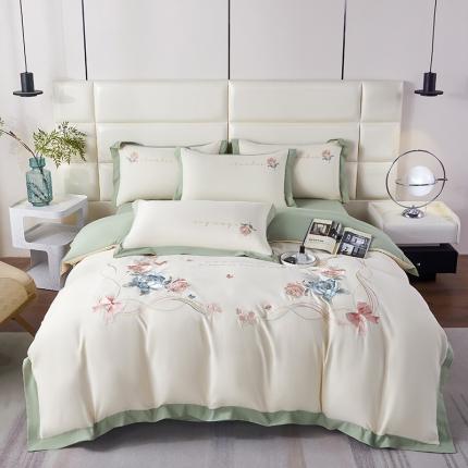 91家纺网 家纺一手货源 找家纺 （总）凯艾玲 2023新款a类磨毛刺绣四件套