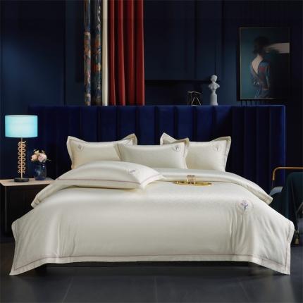 91家纺网 家纺一手货源 找家纺 缔缦 2023新款高端100s提花系列四件套玫瑰恋人