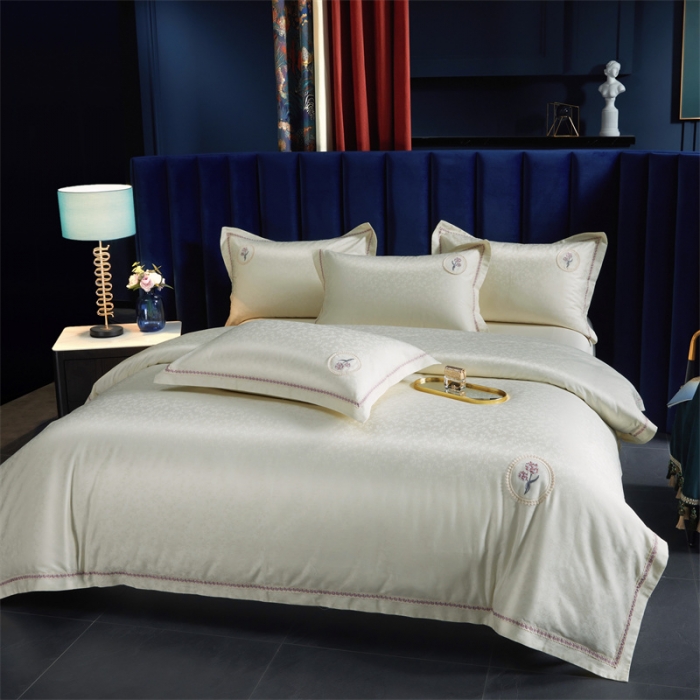 91家纺网 家纺一手货源 找家纺 缔缦 2023新款高端100s提花系列四件套玫瑰恋人