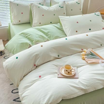 91家纺网 家纺一手货源 找家纺 （总）丽涵家纺 2024新款40S全棉水洗棉绣花四件套-夏天