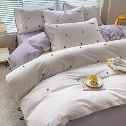 91家纺网 家纺一手货源 找家纺 （总）丽涵家纺 2024新款40S全棉水洗棉绣花四件套-夏天