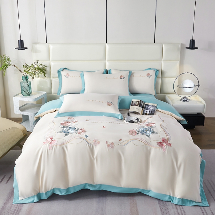 91家纺网 家纺一手货源 找家纺 （总）凯艾玲 2023新款a类磨毛刺绣四件套