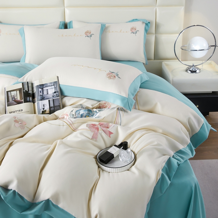 91家纺网 家纺一手货源 找家纺 （总）凯艾玲 2023新款a类磨毛刺绣四件套