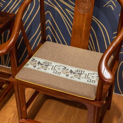 北辰 2023新款中式坐垫椅垫红木沙发垫圈椅垫 青花瓷咖