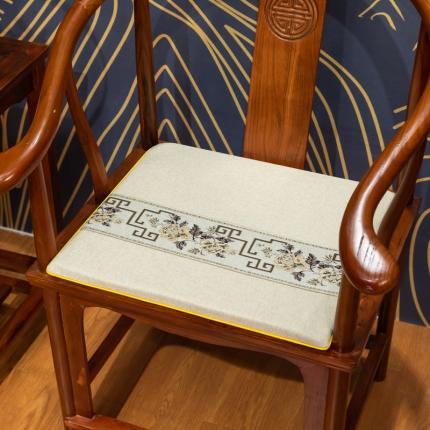 北辰 2023新款中式坐垫椅垫红木沙发垫圈椅垫 青花瓷米