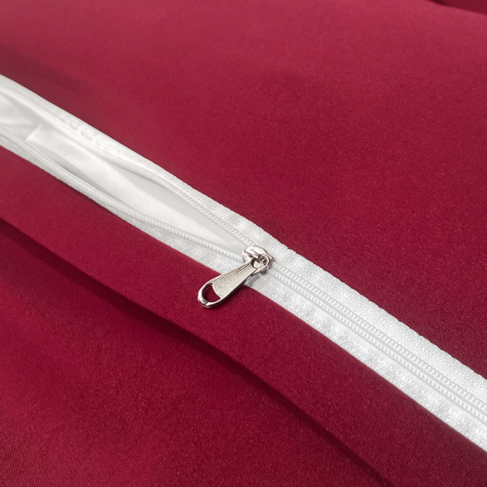 91家纺网 家纺一手货源 找家纺 2024新款冰丝提花刺绣四件套系列-初恋 初恋-胭脂红