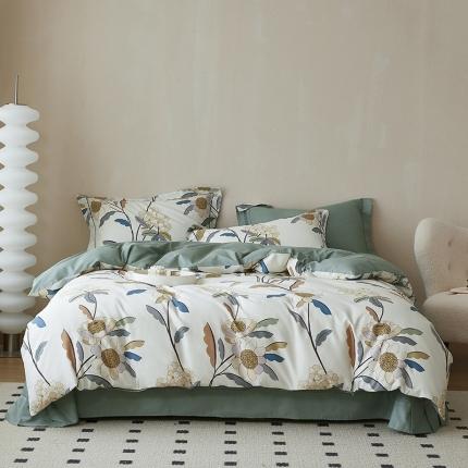 91家纺网 家纺一手货源 找家纺 （总）由丽2025年5月全工艺铂金柔棉印花床单床笠款四件套 被套放缩水