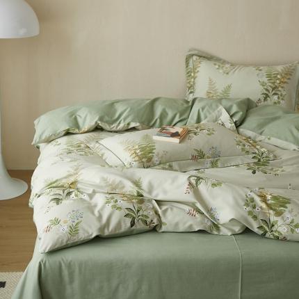 91家纺网 家纺一手货源 找家纺 由丽 2025年5月全工艺铂金柔棉印花床单床笠款四件套 被套放缩水 林夕-绿