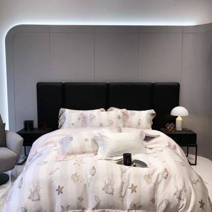 91家纺网 家纺一手货源 找家纺 太古汇 23年天丝数码印花系列四件套 艾丽丝-粉色