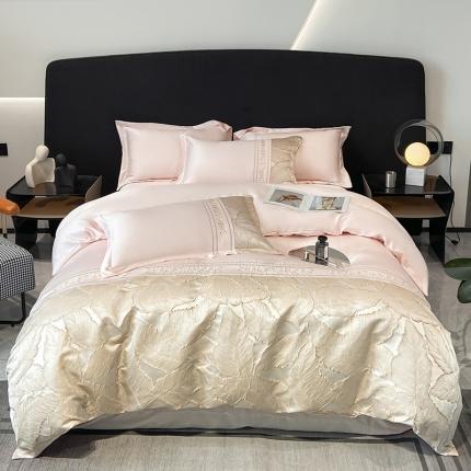 91家纺网 家纺一手货源 找家纺 梦舒羽2025新款莱赛尔天丝刺绣浮雕四件套