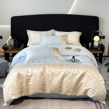 91家纺网 家纺一手货源 找家纺 梦舒羽2025新款莱赛尔天丝刺绣浮雕四件套