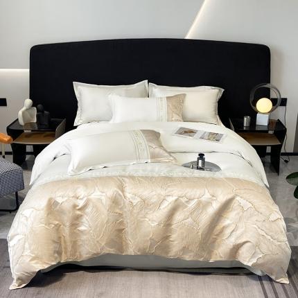 91家纺网 家纺一手货源 找家纺 梦舒羽2025新款莱赛尔天丝刺绣浮雕四件套