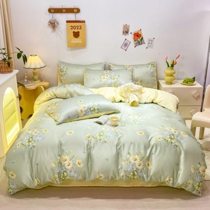 91家纺网 家纺一手货源 找家纺 (总) 子钦 2023新款双面水洗真丝印花四件套