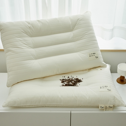 91家纺网 家纺一手货源 找家纺 （总）2025新款 原棉绗缝乳胶枕头 原生态全荞麦护颈枕 荞麦枕芯