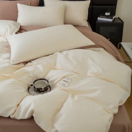 91家纺网 家纺一手货源 找家纺 （总）N先生 2025新款全棉60支纯色四件套贴标款