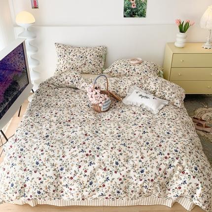 91家纺网 家纺一手货源 找家纺 （总）昔可家纺 2023新款全棉蝴蝶结枕套普通款四件套