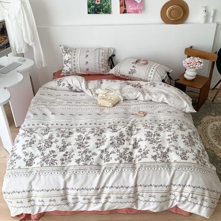 91家纺网 家纺一手货源 找家纺 （总）昔可家纺 2023新款全棉蝴蝶结枕套普通款四件套