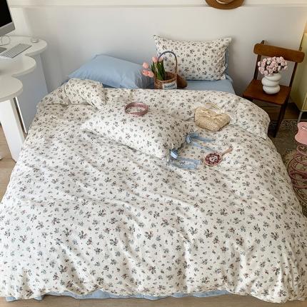 91家纺网 家纺一手货源 找家纺 （总）昔可家纺 2023新款全棉蝴蝶结枕套普通款四件套